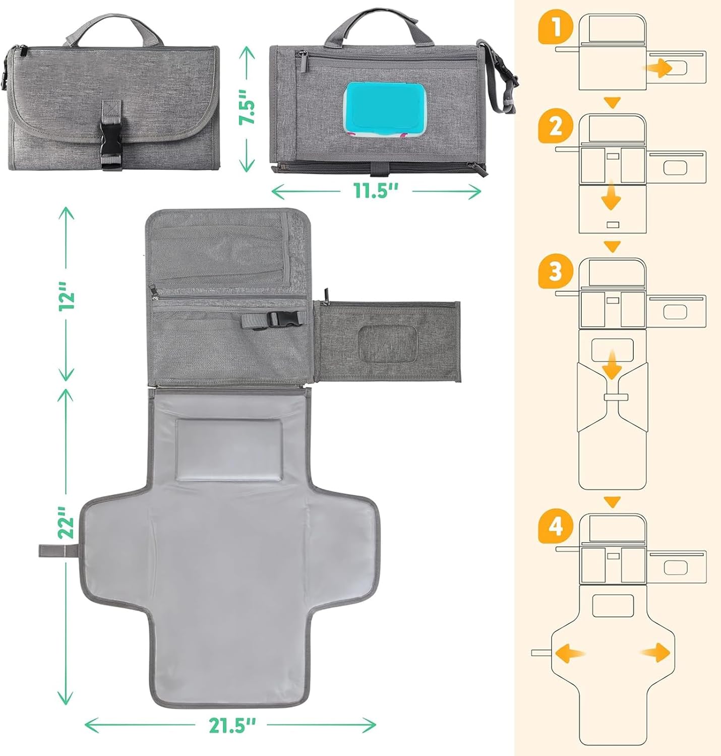 Cambiador Portátil Para Bebé